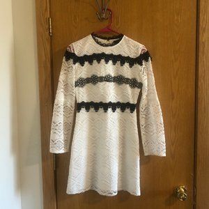 White and Black Lace Dress